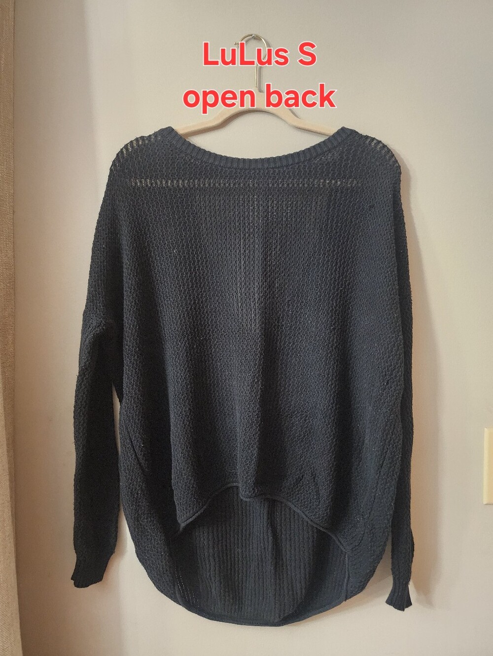 Lulu's Black Open-Back Knit Pullover Sweater